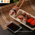 Pulp Biodegradable Sushi Container Disposable Sugarcane Bagasse Cuisine Food Plate Cutlery Set Factory